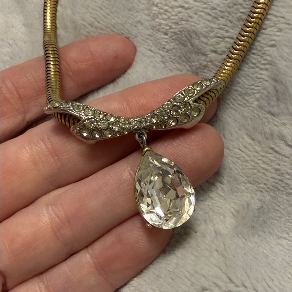 Antique D'orlan 10ct sliding tear drop 22k gold necklace - Picture 4 of 7
